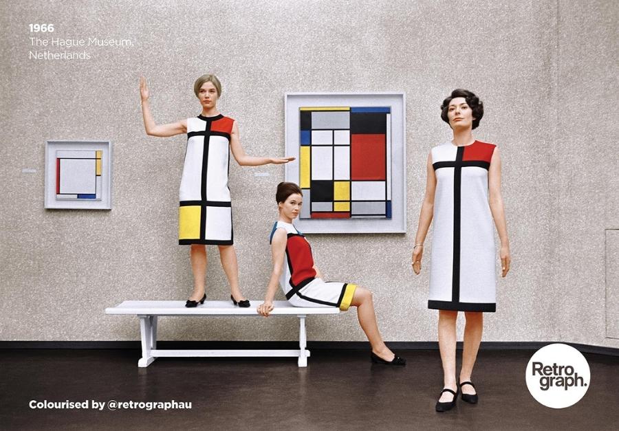 Bộ sưu tập Mondrian do Yves Saint Laurent đã được phục chế thêm màu